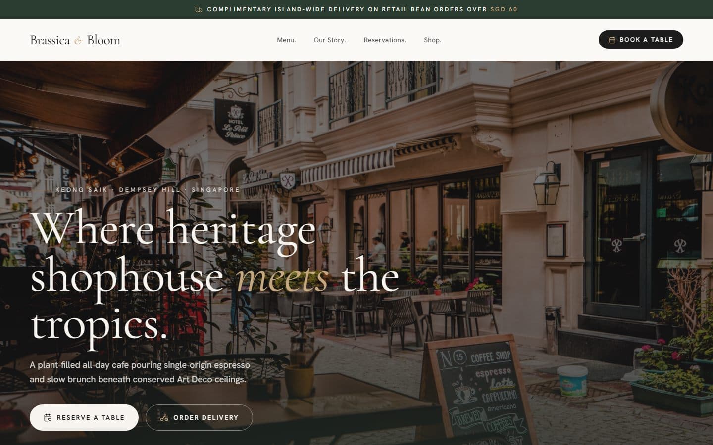 F&B & Cafés template preview