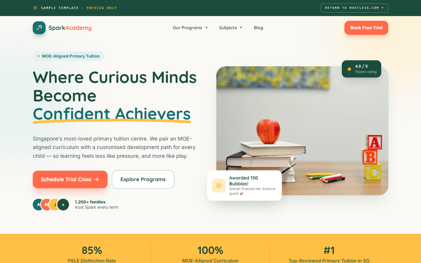 Tuition Centre template preview